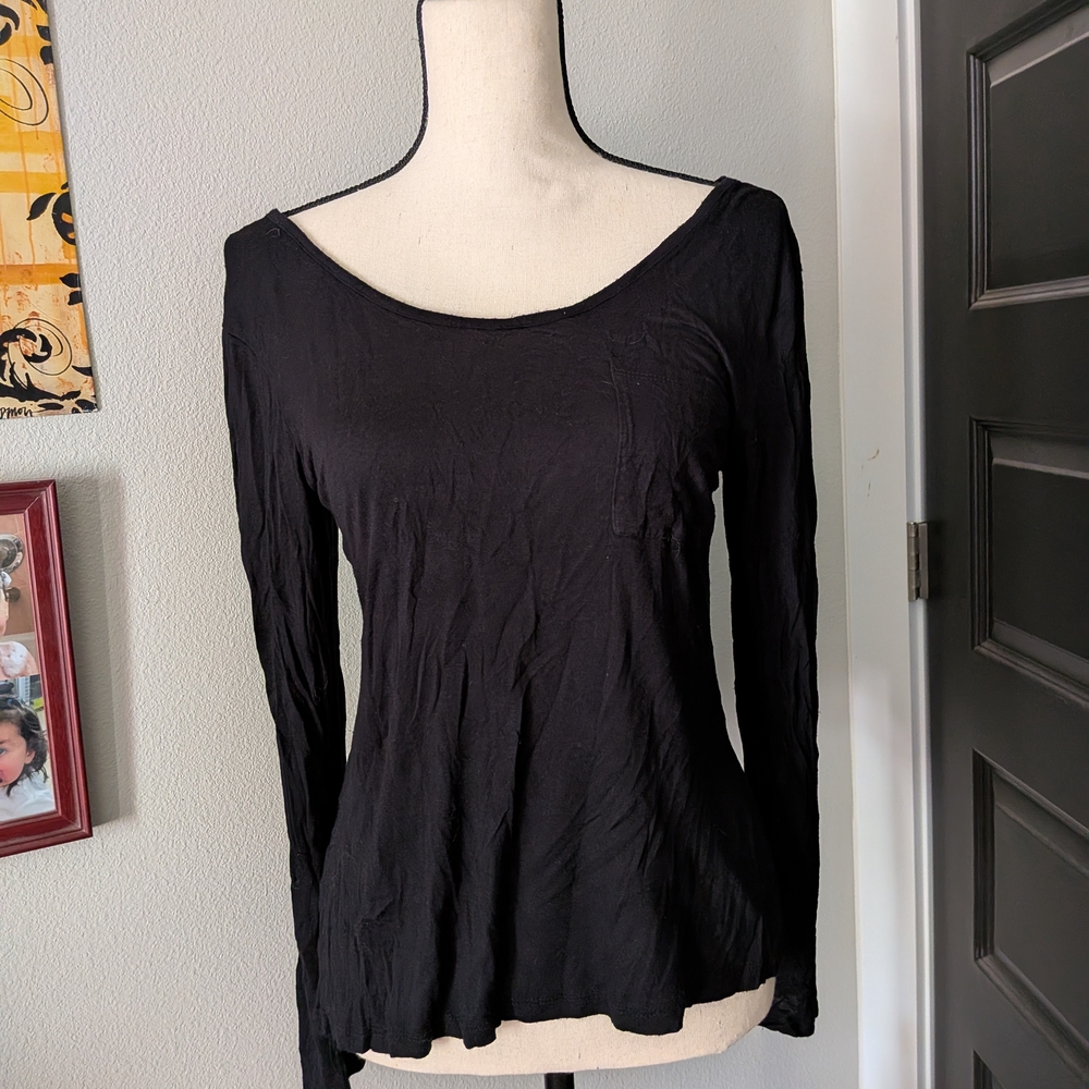 Women's Black Top With Open Back